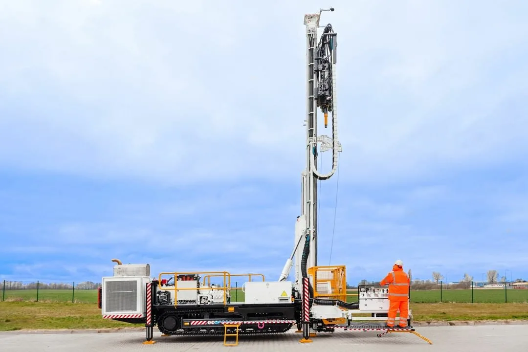Tight access drilling for retaining wall services