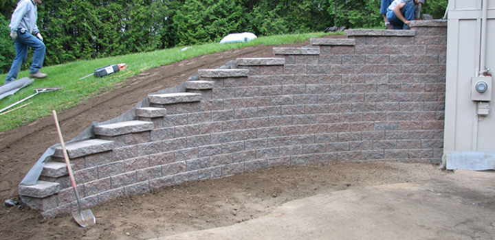 Retaining wall construction services for home and commercial properties